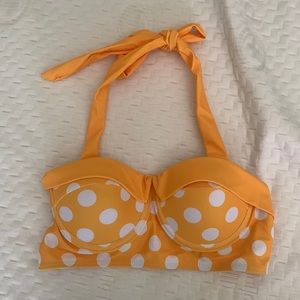 Yellow Polk a dot bikini top